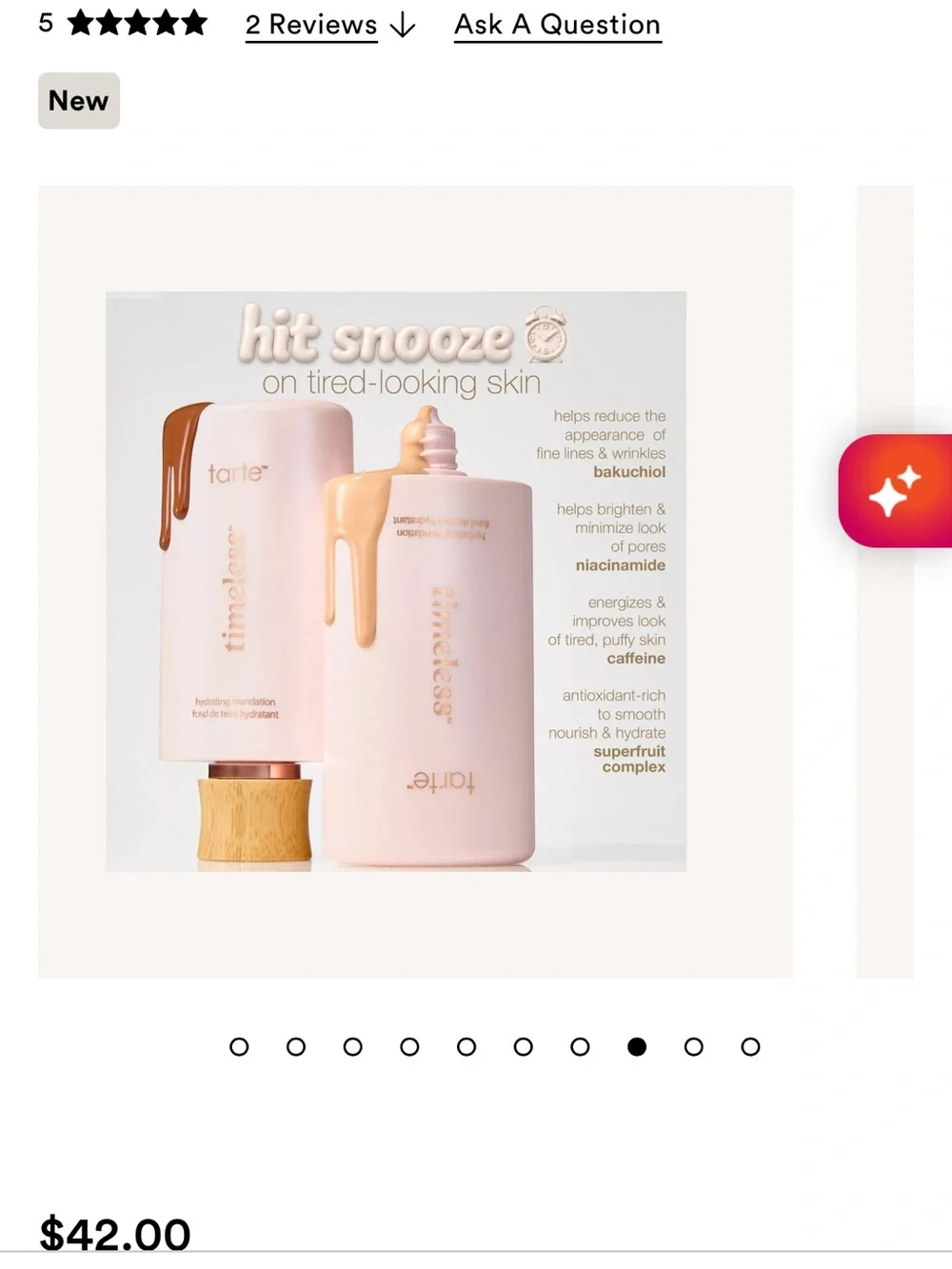 tarte Timeless Hydrating Foundation - 20B Light Beige.